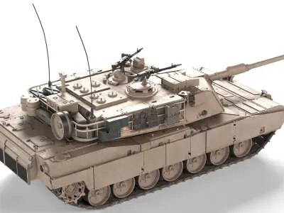 M1A1 Abrams MBT Low-poly 3D model