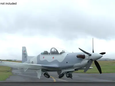 Training Aircraft Pilatus PC-21 Grey Rigged 3D model