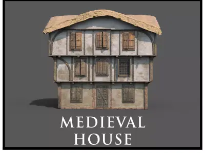 Medieval Village House 08 Low-poly 3D model