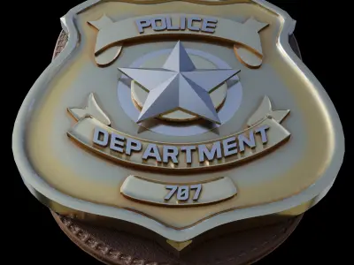 Police Badge Photorealistic PBR Low-poly 3D model