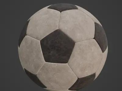Old Leather Soccer Ball 04 3D model
