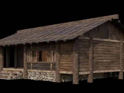 Medieval Houses 22- 4K Textures Game Ready Low-poly 3D model