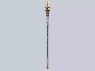 Sacred scepter Low-poly 3D model