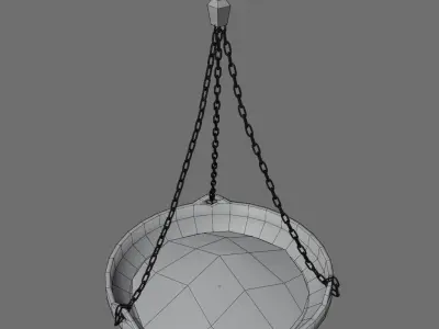 Antique bird feeder Low-poly 3D model