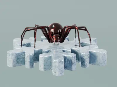 House Decoration Spider Statue Low-poly 3D model