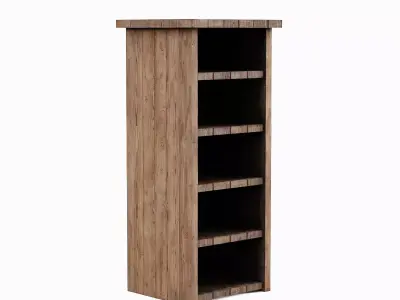 Medieval Tall Shelf 05 Low-poly 3D model