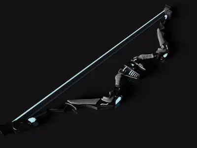 Cyber Nova Combat Bow Low-poly 3D model