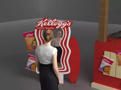 kelloggs noodles booth Free 3D model
