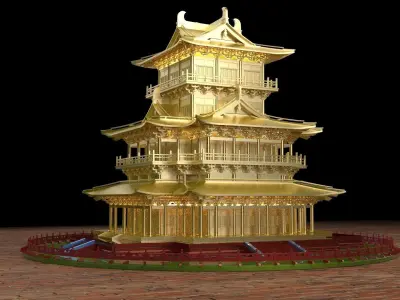 Chinese ancient house  3D model 15