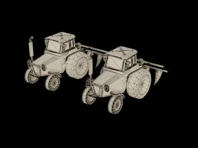 Tractor 3D model Low-poly 3D model