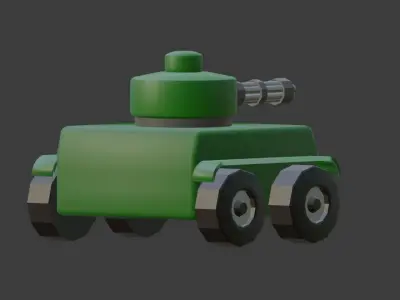 Low Poly Tank toy Low-poly 3D model