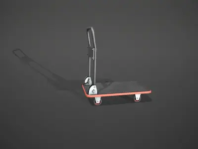 Folding Platform Truck - Trolley - Red Accents Low-poly 3D model