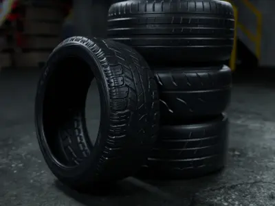 Tire Model Pack V3 Free low-poly 3D model