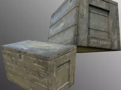 Wooden ammunition box -  Game-Ready Low-poly 3D model