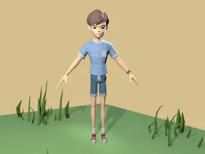 Lowpoly Character - Polin Free low-poly 3D model