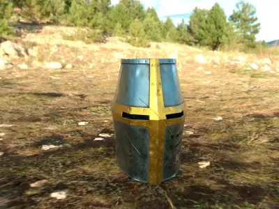 Medieval Helmet Low-poly 3D model get