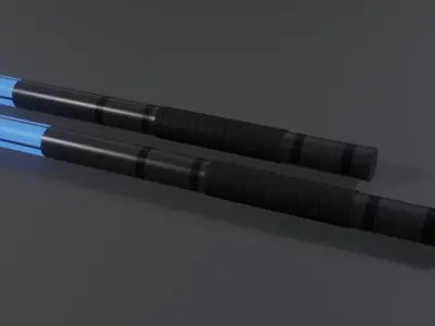 Sci-Fi Dividable Bo Staff 3D model