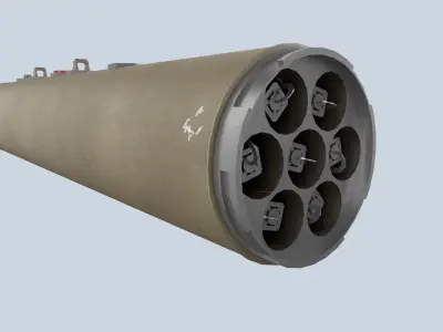 XM-157 Launcher With 70mm Missile Low-poly 3D model