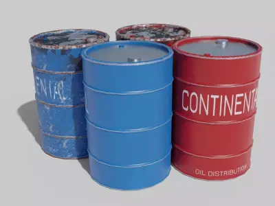 Oil Barrel Low-poly 3D model 13