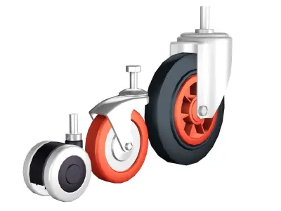 Collection Wheel set of castor wheels 3D model