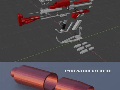 SPUD P45 POTATOGUN 3D model