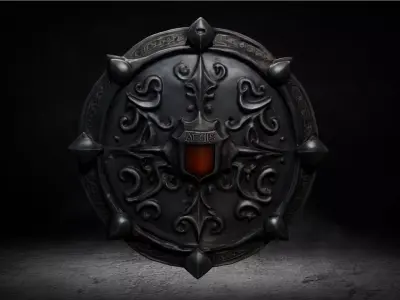 Medieval Aegis Magic Shield High-poly 3D Model 3D model