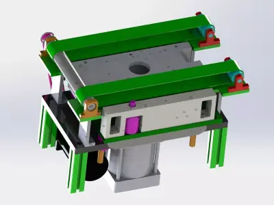 Conveyor belt with top lifting mechanism 3D model