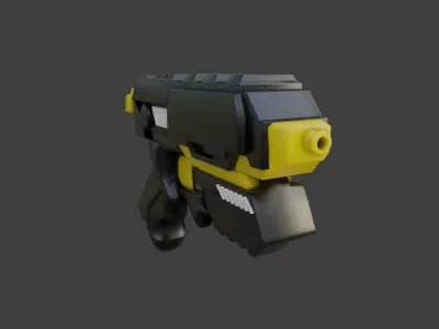 Rigged Scifi Gun 3D Model  Low-poly 3D model