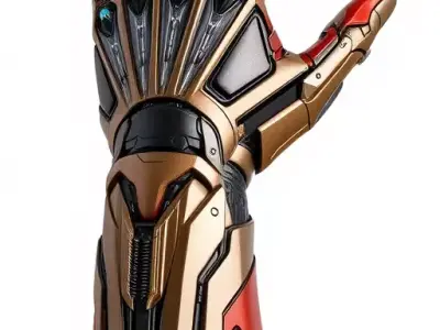 Futuristic Robotic Arm Model Pack with Articulated Fingers Low-poly 3D model