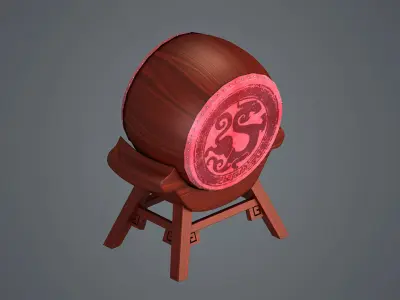 War Drum military drum Shengtang drum gongs 3D model