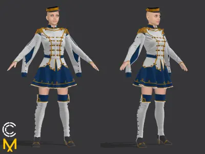 Anime style outfit 2 - Marvelous Designer and OBJ 3D model
