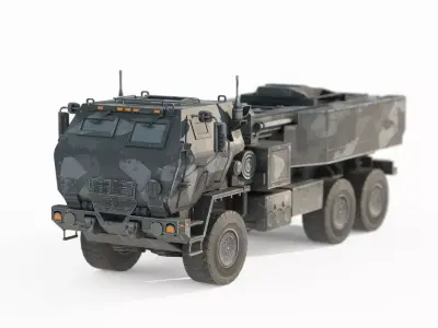 Military vehicle rocket vehicle 3D model