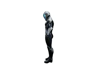 Futuristic Warrior 3D Model - Cybernetic Guardian 3D model 3D model
