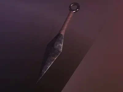 Weapons ninja kunai from anime Naruto and Boruto game ready Low-poly 3D model