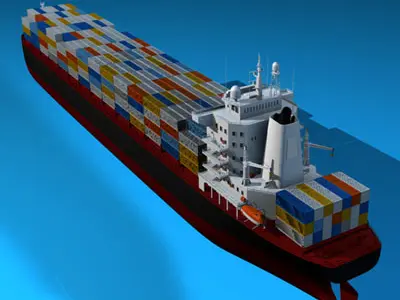 Container ship 3D model
