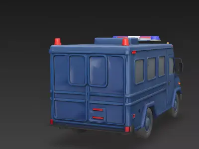 Stylized Armored Rescue Vehicle 3D Model Low-poly 3D model