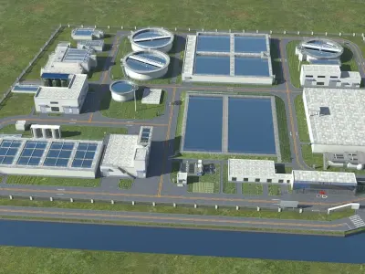 Sewage Water Treatment Station 3D model
