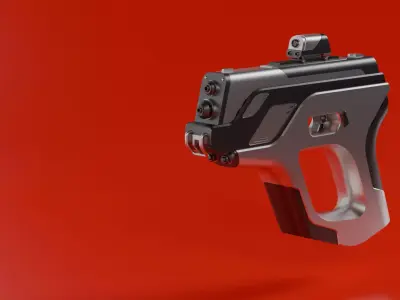 Sci-Fi Handgun Pistol Low-poly 3D model