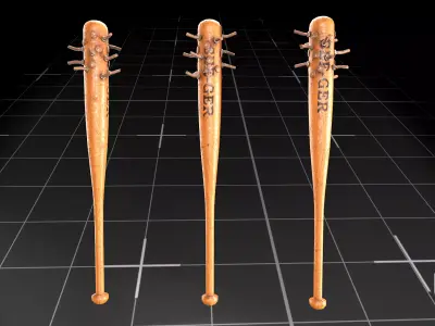 Bolted Bat Low-poly 3D model