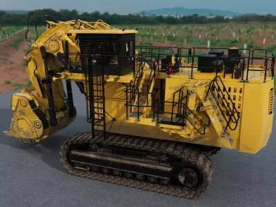 Hydraulic Mining Shovel Low-poly 3D model