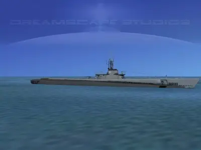 Balao Class Submarine SS297 USS Ling VHP 3D model