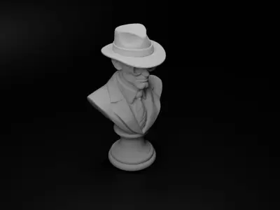 Spy Agent Bust Chess 3D print model