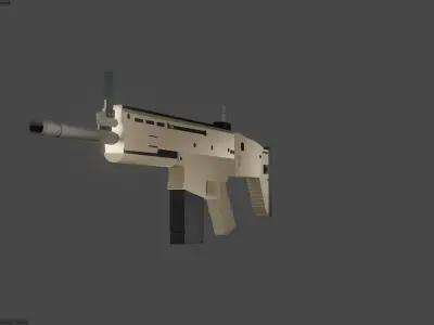 FN SCAR 175 GUN Low-poly 3D model