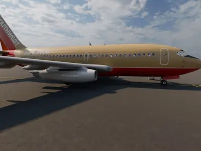  BOEING 737 with interior 3D model