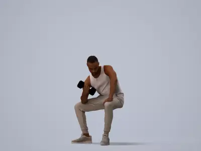 00182Terrell009 - Adult Black man exercising in casual 3D model