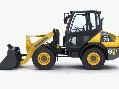 Komatsu WA70-7 Wheel Loader Rigged 3D model