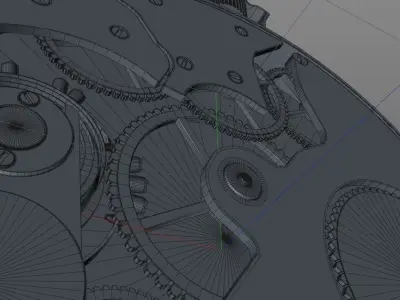 Mechanical  Pocket Watch Low-poly 3D model