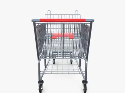 Shopping cart v7 Low-poly 3D model