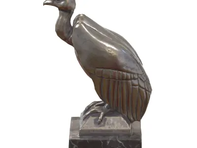 Vulture metal statues Low-poly 3D model