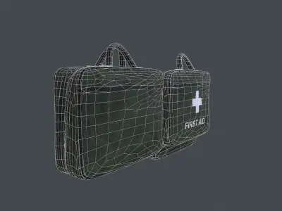 Military First Aid Kit Bag Low-poly 3D model purchase